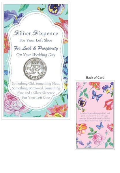 Silver Sixpence in her left shoe bride gift for wedding ceremony